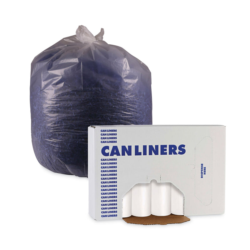 Boardwalk Low-Density Waste Can Liners, 33 gal, 0.6 mil, 33 x 39, White, 6 Rolls of 25 Bags
