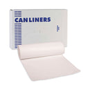 Boardwalk Low Density Repro Can Liners, 55 gal, 0.63 mil, 38" x 58", White, 10 Bags/Roll, 10 Rolls/Carton