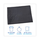 Boardwalk Linear Low Density Industrial Can Liners, 60 gal, 1.1 mil, 38 x 58, Gray, 100/Carton