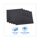 Boardwalk Linear Low Density Industrial Can Liners, 60 gal, 1.1 mil, 38 x 58, Gray, 100/Carton