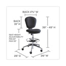 Safco Metro Collection Extended-Height Chair, Supports Up to 250 lb, 23" to 33" Seat Height, Black Seat/Back, Chrome Base