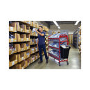 Rubbermaid Tote Picking Cart, Metal, 3 Shelves, 450 lb Capacity, 57" x 18.5" x 55", Red