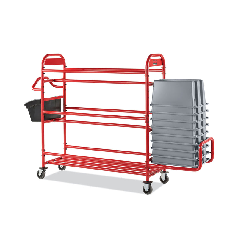 Rubbermaid Tote Picking Cart Storage Bracket, For Use w/Rubbermaid Commercial Tote Picking Cart, Tubular Steel, 18.5 x 21.7 x 13.9, Red