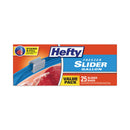 Hefty Slider Bags, 1 gal, 2.5 mil, 10.56" x 11", Clear, 225/Carton