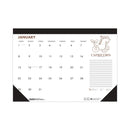 House of Doolittle Recycled Zodiac Desk Pad Calendar, Zodiac Artwork, 17 x 22, White Sheets, Black Binding/Corners, 12-Month (Jan-Dec) 2023
