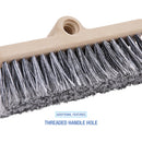 Boardwalk Dual-Surface Black Polypropylene Bristles, 10" Brush, Brown Plastic Handle