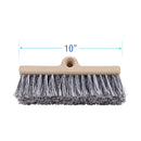 Boardwalk Dual-Surface Black Polypropylene Bristles, 10" Brush, Brown Plastic Handle