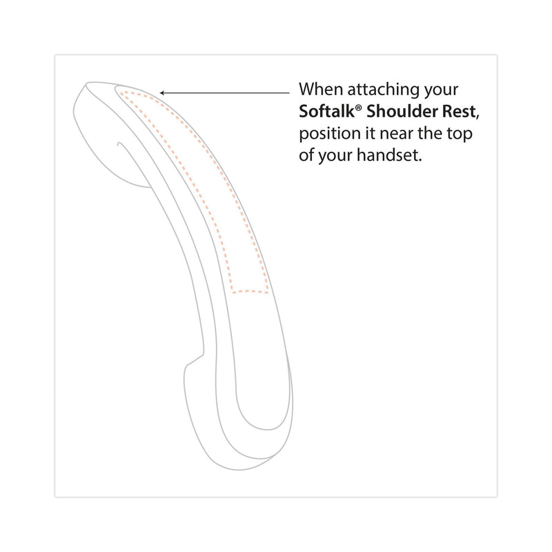 Softalk Standard Telephone Shoulder Rest, 2.63 x 7.5 x 2.25, Black