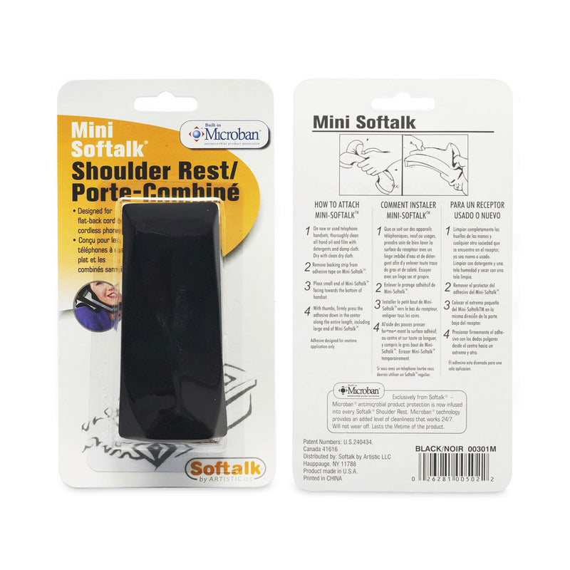 Softalk Mini Softalk Telephone Shoulder Rest, 1.75 x 4.13 x 1.88, Black