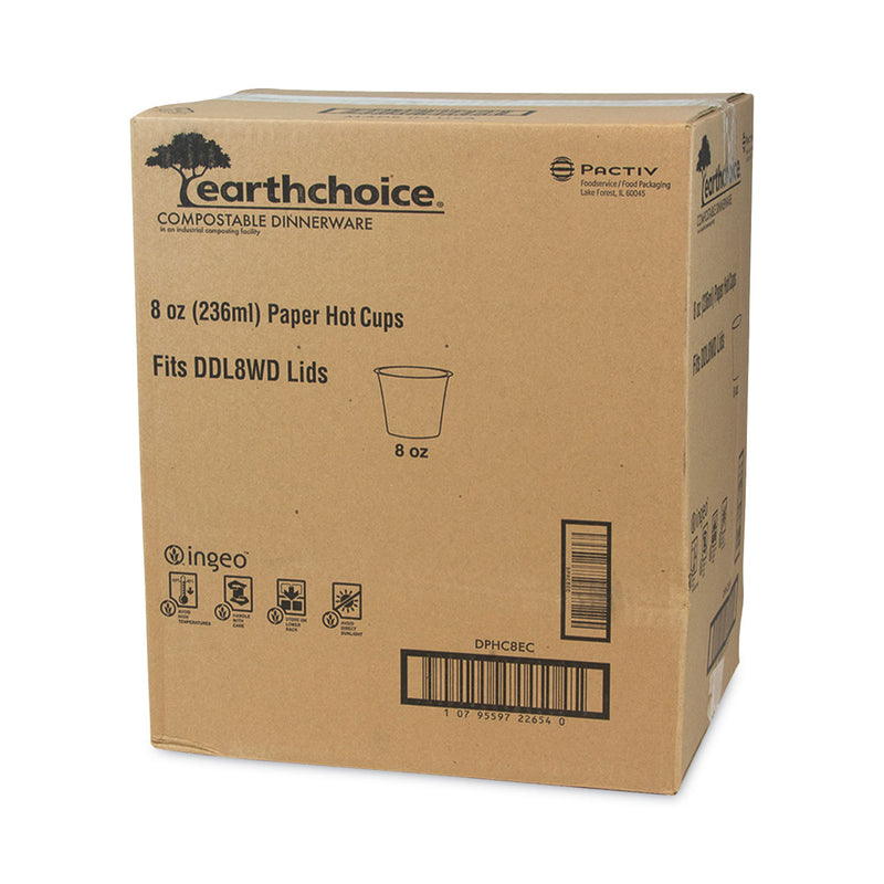 Pactiv Evergreen EarthChoice Compostable Paper Cup,, 8 oz, Orange, 1,000/Carton