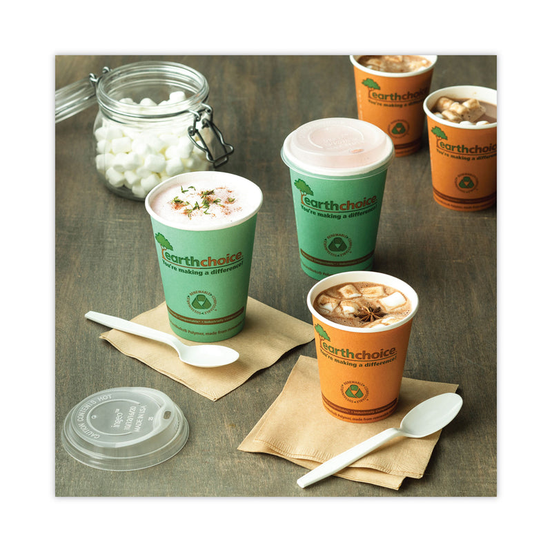 Pactiv Evergreen EarthChoice Compostable Paper Cup,, 8 oz, Orange, 1,000/Carton