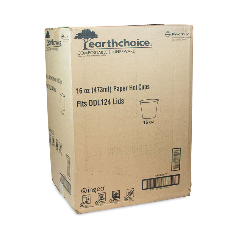 Pactiv Evergreen EarthChoice Compostable Paper Cup, 16 oz, Green, 1,000/Carton
