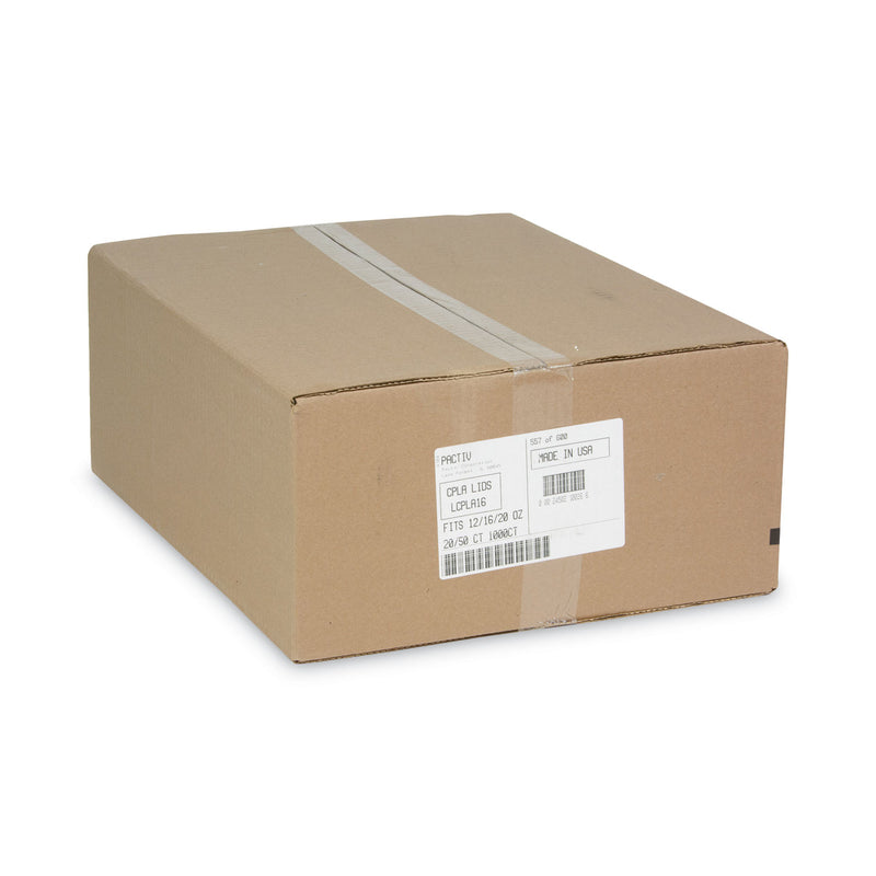 Pactiv Evergreen EarthChoice Hot Cup Lid, Fits 12 oz to 20 oz Hot Cups, Clear, 1,000/Carton