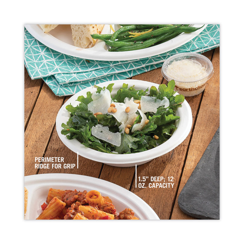 Pactiv Evergreen EarthChoice Compostable Fiber-Blend Bagasse Dinnerware, Bowl, 6.38" dia, 12 oz, Natural, 1,000/Carton