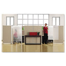 Quartet Workstation Privacy Screen, 36w x 48d, Translucent Clear/Silver