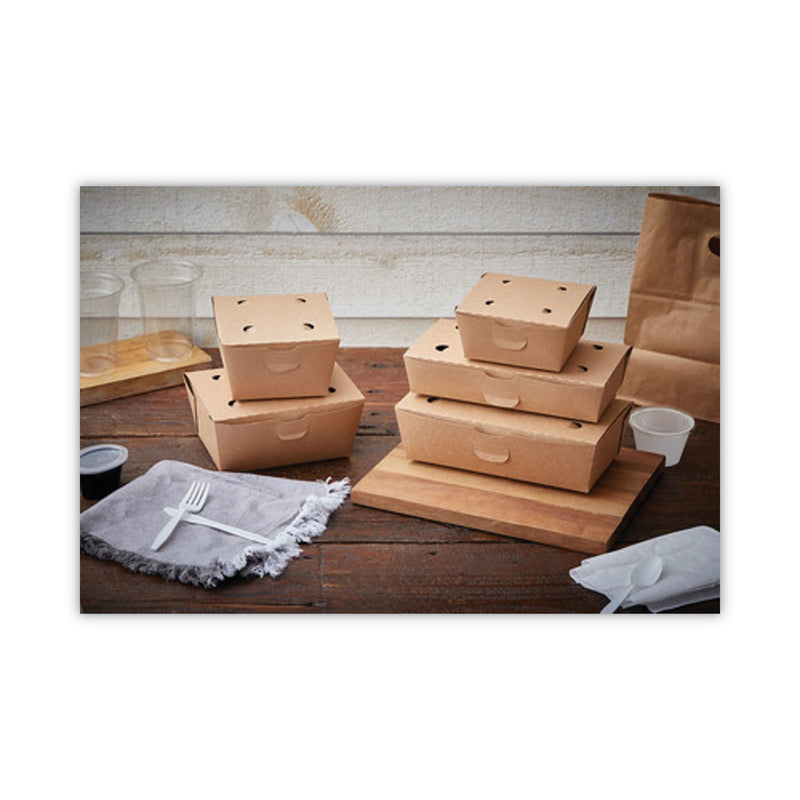 Pactiv Evergreen EarthChoice OneBox Paper Box, 37 oz, 4.5 x 4.5 x 2.5, Kraft, 312/Carton