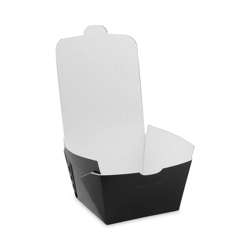 Pactiv Evergreen EarthChoice OneBox Paper Box, 46 oz, 4.5 x 4.5 x 3.25, Black, 200/Carton