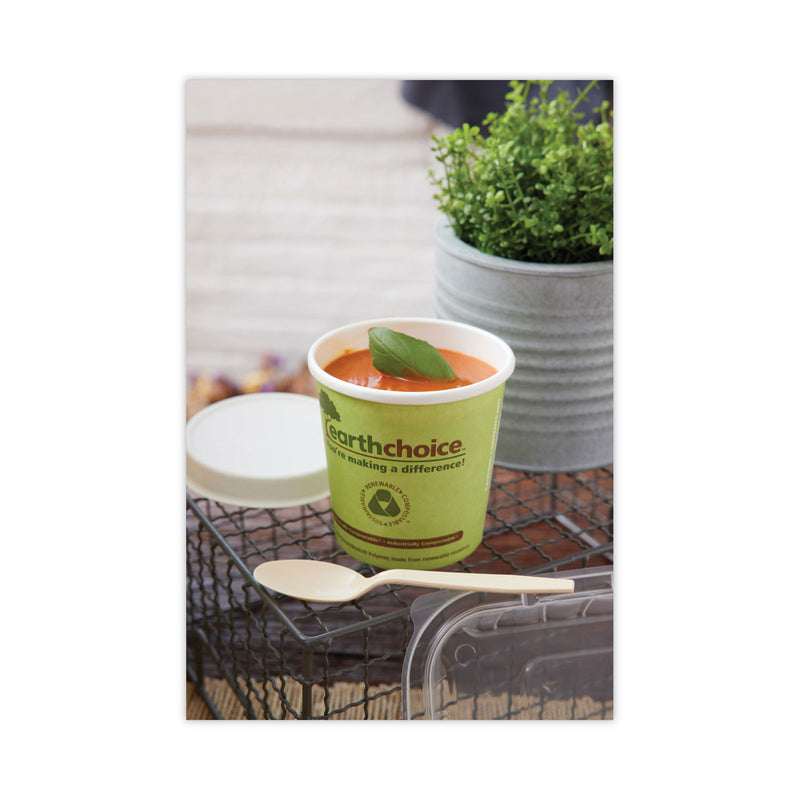 Pactiv Evergreen EarthChoice Compostable Soup Cup Large, 16 oz, 3.63" Diameter x 3.88"h, Green, Paper, 500/Carton