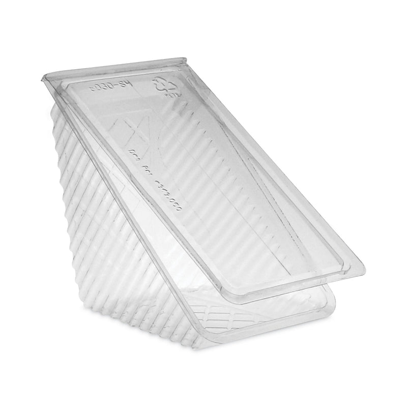 Pactiv Evergreen Plastic Hinged Lid Sandwich Container, 3.25 x 6.5 x 3, Clear, 85/Pack, 3 Packs/Carton