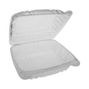 Pactiv Evergreen SENSATION SmartLock Hinged Lid Container, 8.34 x 8.24 x 3.05, Clear, Plastic, 200/Carton
