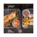 Pactiv Evergreen SENSATION SmartLock Hinged Lid Container, 8.34 x 8.24 x 3.05, Clear, Plastic, 200/Carton