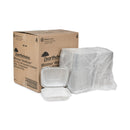 Pactiv Evergreen EarthChoice SmartLock Microwavable MFPP Hinged Lid Container, 3-Compartment, 8.31 x 8.35 x 3.1, White, Plastic, 200/Carton