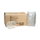 Pactiv Evergreen EarthChoice SmartLock Microwavable MFPP Hinged Lid Container, 2-Compartment, 9 x 6 x 3, White, Plastic, 270/Carton