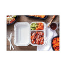 Pactiv Evergreen EarthChoice SmartLock Microwavable MFPP Hinged Lid Container, 2-Compartment, 9 x 6 x 3, White, Plastic, 270/Carton