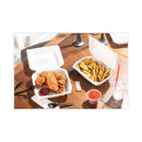 Pactiv Evergreen EarthChoice Vented Microwavable MFPP Hinged Lid Container, 9 x 6 x 2.75, White, Plastic, 170/Carton