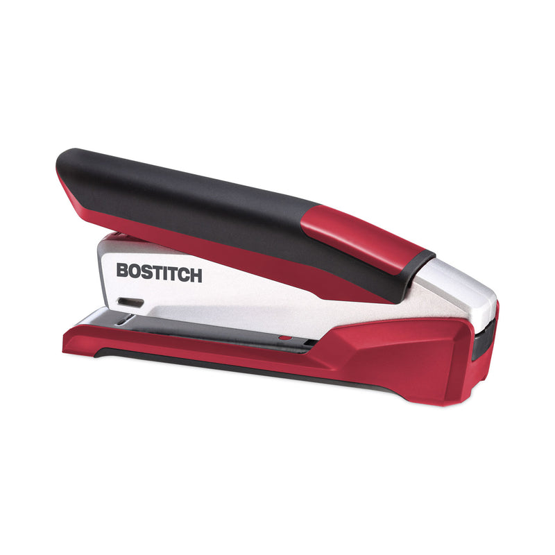 Bostitch InPower Spring-Powered Premium Desktop Stapler, 28-Sheet Capacity, Red/Silver