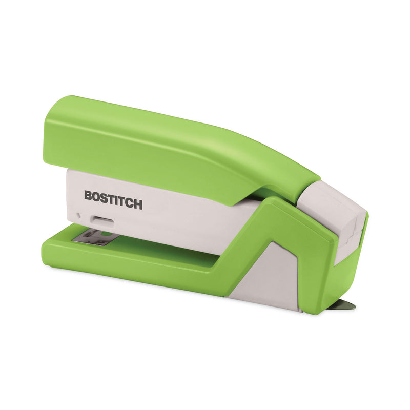 Bostitch InJoy Spring-Powered Compact Stapler, 20-Sheet Capacity, Green