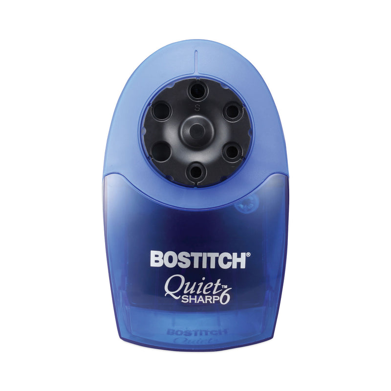Bostitch QuietSharp 6 Classroom Electric Pencil Sharpener, AC-Powered, 6.13 x 10.69 x 9, Blue