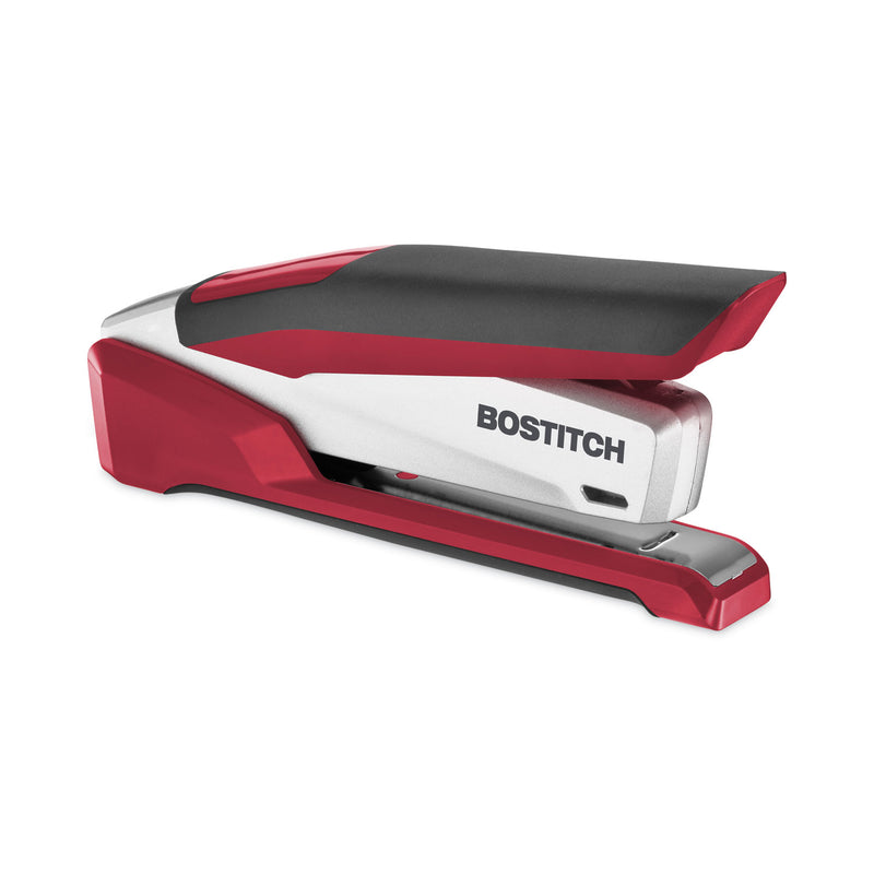 Bostitch InPower Spring-Powered Premium Desktop Stapler, 28-Sheet Capacity, Red/Silver