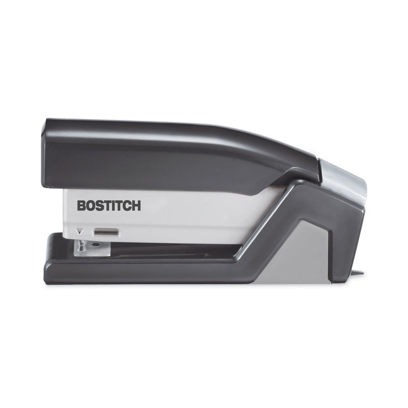 Bostitch InJoy Spring-Powered Compact Stapler, 20-Sheet Capacity, Black