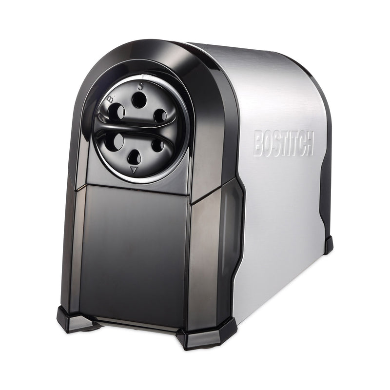 Bostitch Super Pro Glow Commercial Electric Pencil Sharpener, AC-Powered, 6.13 x 10.63 x 9, Black/Silver