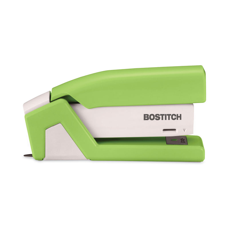 Bostitch InJoy Spring-Powered Compact Stapler, 20-Sheet Capacity, Green