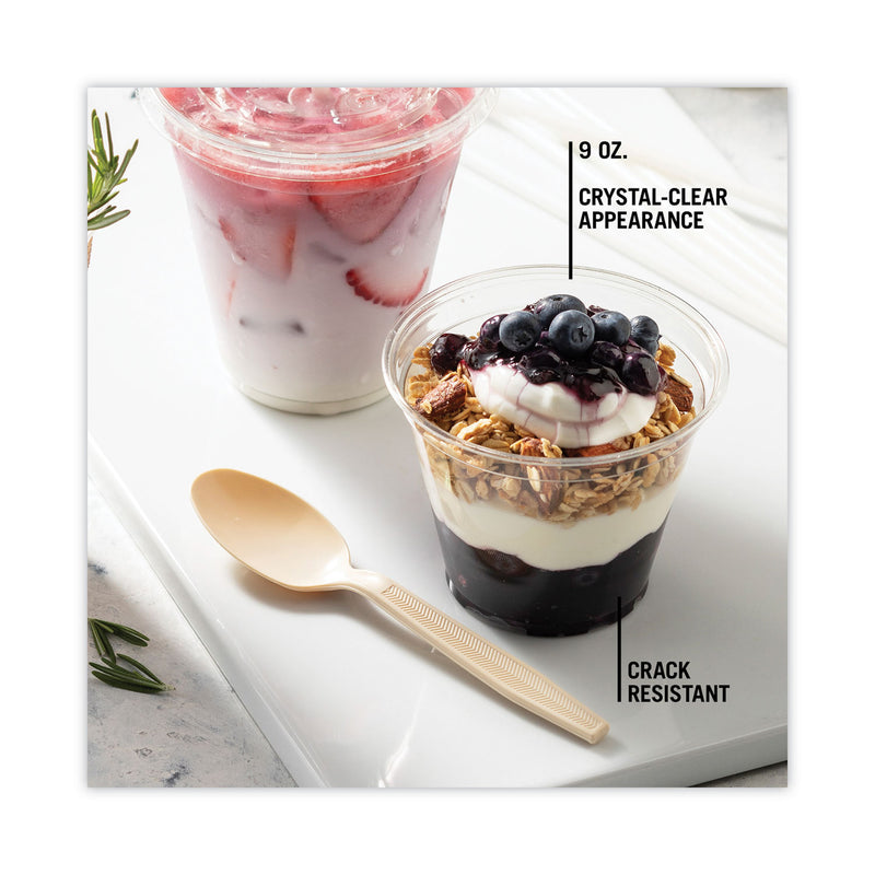 Pactiv Evergreen EarthChoice Recycled Clear Plastic Cold Cups, 9 oz, Clear, 975/Carton