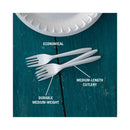 Pactiv Evergreen Fieldware Cutlery, Fork, Mediumweight, White, 1,000/Carton