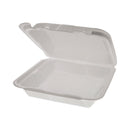 Pactiv Evergreen Foam Hinged Lid Container, Dual Tab Lock Happy Face, 8 x 7.75 x 2.25, White, 200/Carton