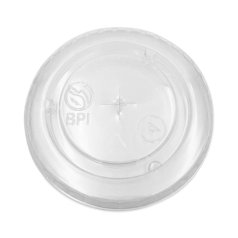 Pactiv Evergreen EarthChoice Compostable Cold Cup Lid with Straw Slot for A Cups, Fits 7, 9, 20 oz A Cups, 1,020/Carton