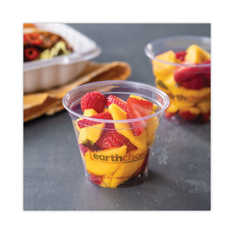 Pactiv Evergreen EarthChoice Compostable Cold Cup, 9 oz, Clear/Printed, 975/Carton