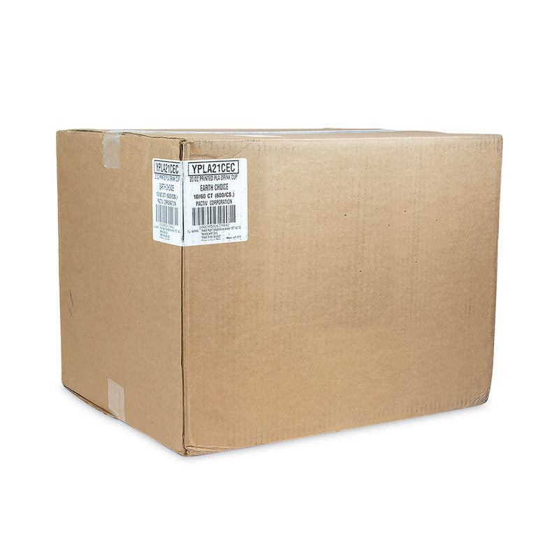 Pactiv Evergreen EarthChoice Compostable Cold Cup, 20 oz, Clear/Printed, 600/Carton