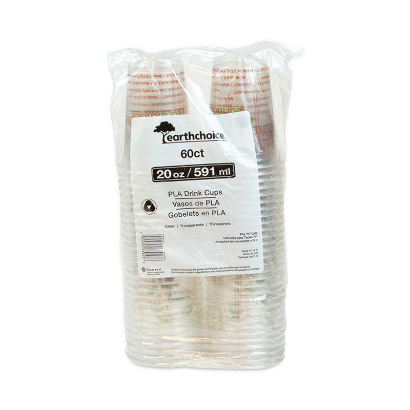 Pactiv Evergreen EarthChoice Compostable Cold Cup, 20 oz, Clear/Printed, 600/Carton