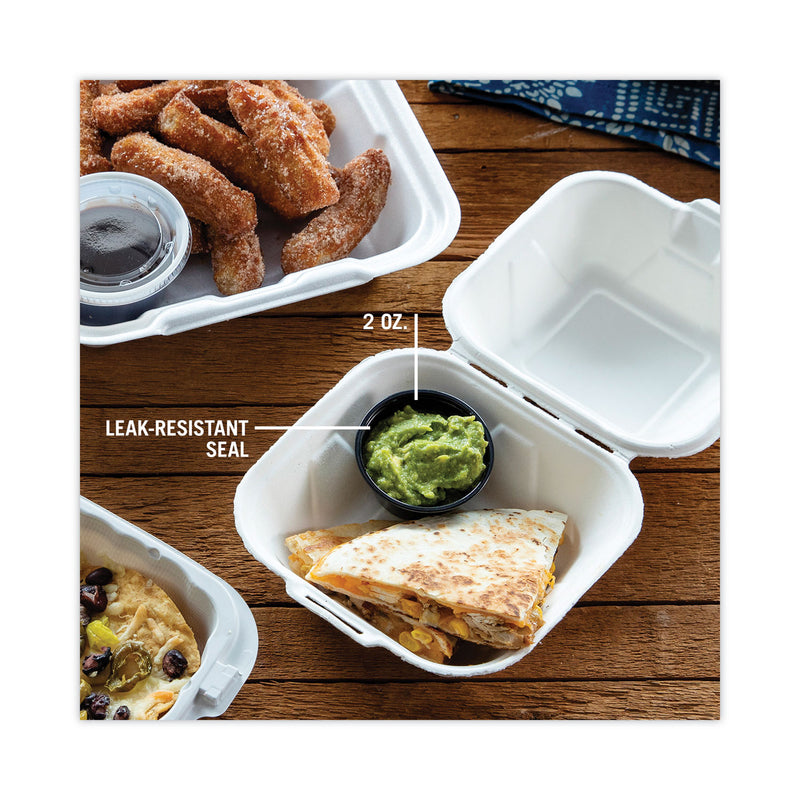 Pactiv Evergreen Plastic Portion Cup, 2 oz, Black, 200/Bag, 12 Bags/Carton