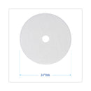 Boardwalk Polishing Floor Pads, 24" Diameter, White, 5/Carton