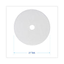 Boardwalk Polishing Floor Pads, 21" Diameter, White, 5/Carton