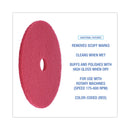 Boardwalk Buffing Floor Pads, 21" Diameter, Red, 5/Carton