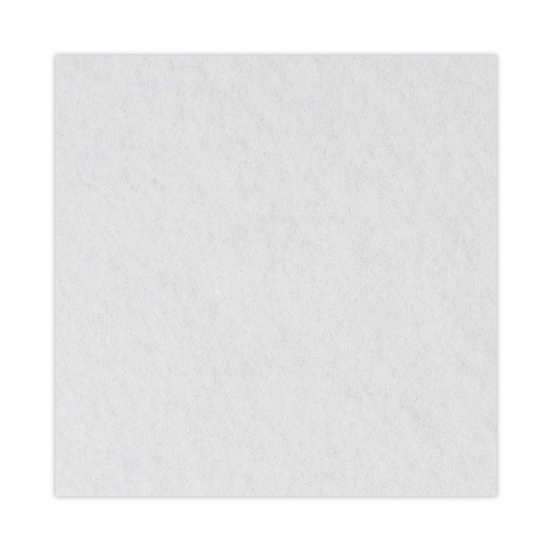 Boardwalk Polishing Floor Pads, 20" Diameter, White, 5/Carton