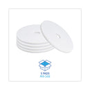 Boardwalk Polishing Floor Pads, 20" Diameter, White, 5/Carton