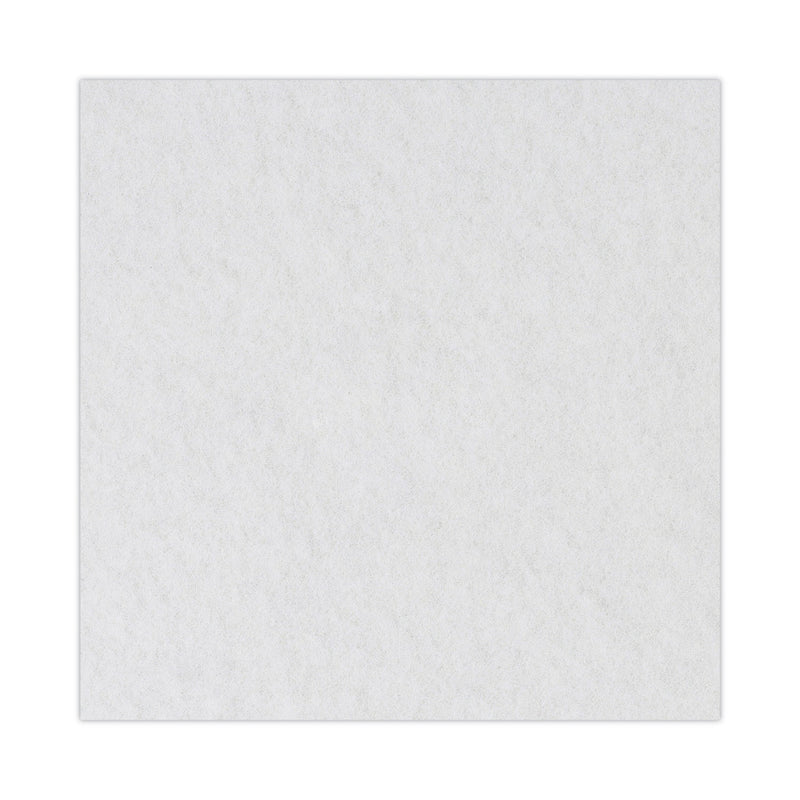 Boardwalk Polishing Floor Pads, 19" Diameter, White, 5/Carton